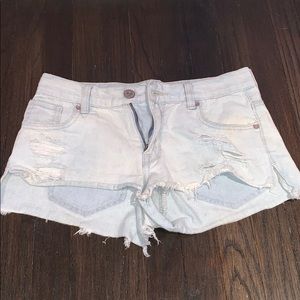 Low rise denim shorts